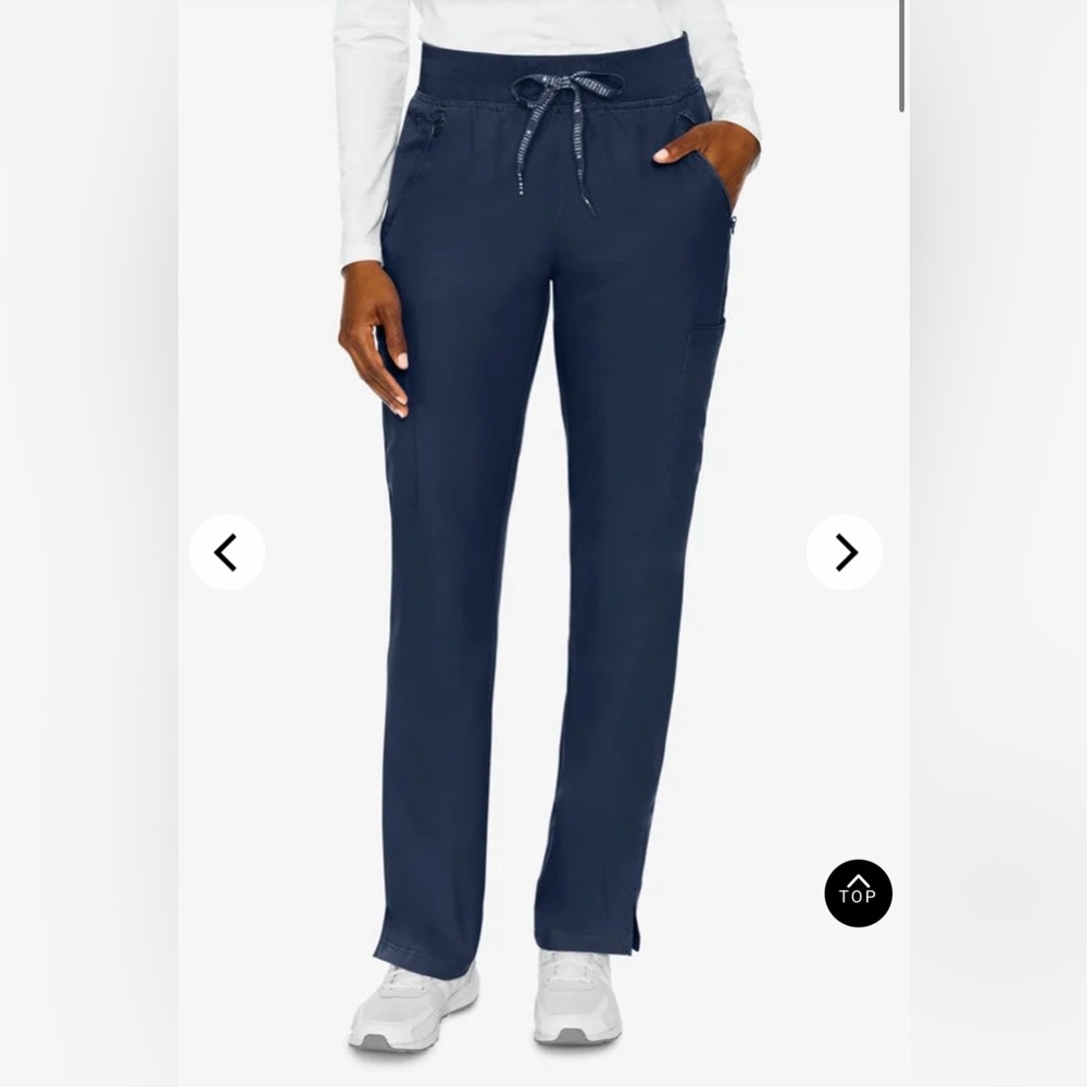 Med Couture Cargo Slim Straight Leg Scrub Pants (Navy)